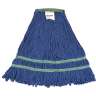 Hillyard, Antimicrobial Blend Looped-End Wet Mop Head with 1.25" Headband, Medium, Blue