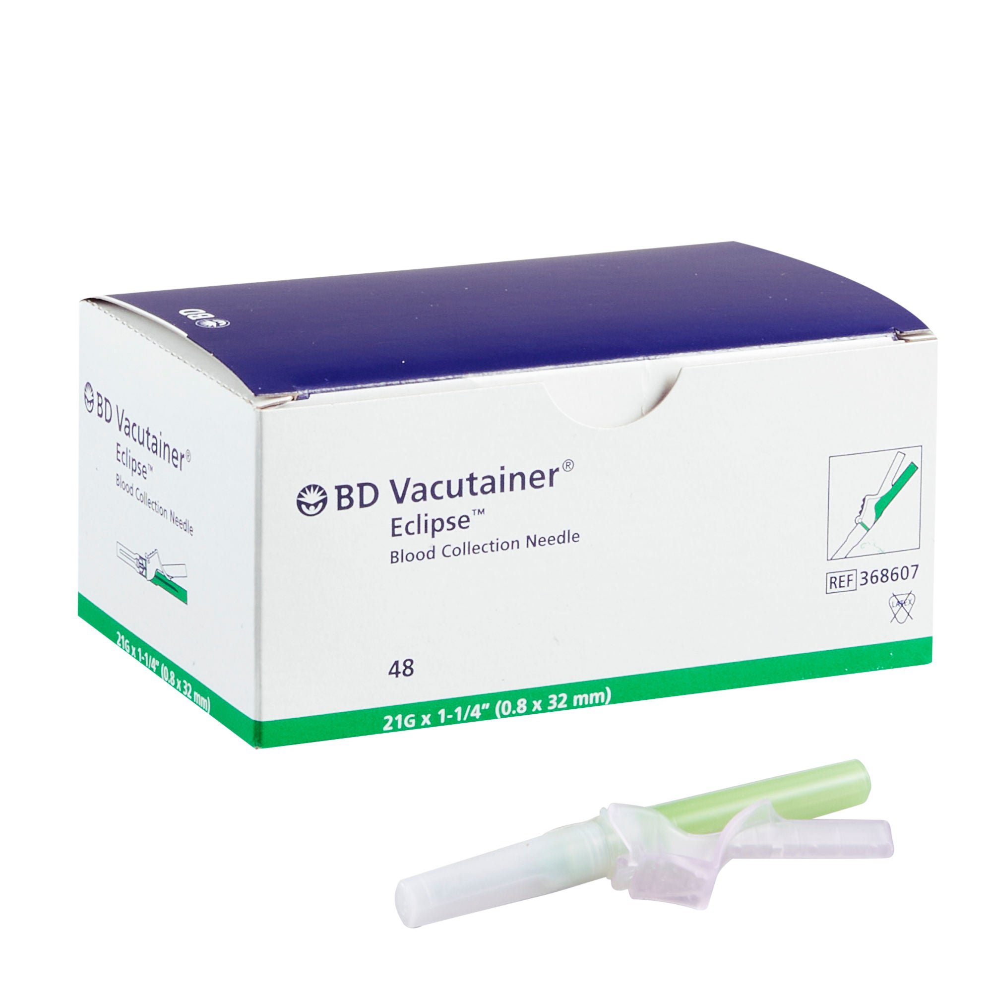 BD Vacutainer® Eclipse™ Blood Collection Needle, 21 Gauge, 1¼-inch needle length