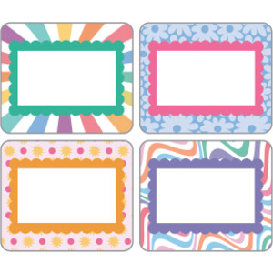 Retro Remix Name Tags, Pack of 40
