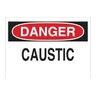 DANGER Caustic Sign, 7" H x 10" W x 0.006" D, Polyester