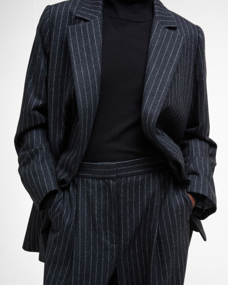 Blakely Striped Wide-Leg Trousers