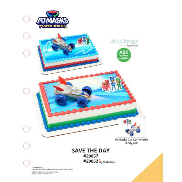 PJ Masks Save the Day The Magic of Cakes® PhotoCake® Enhanced Background and Icing Page
