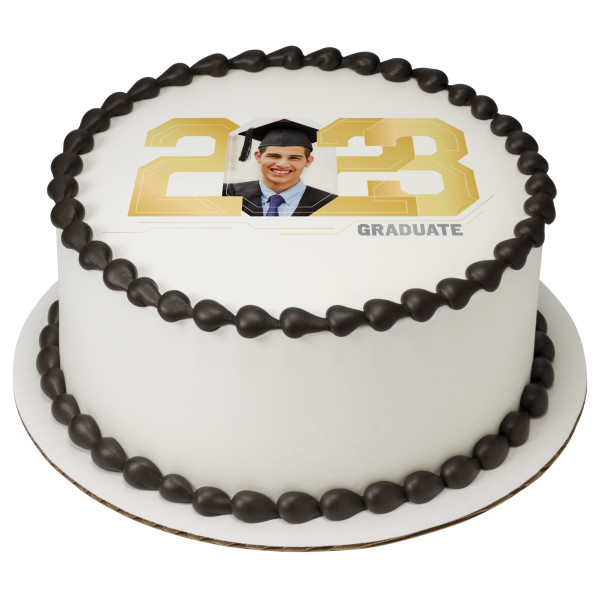 Gold 2023 Graduate PhotoCake® Edible Image® Frame