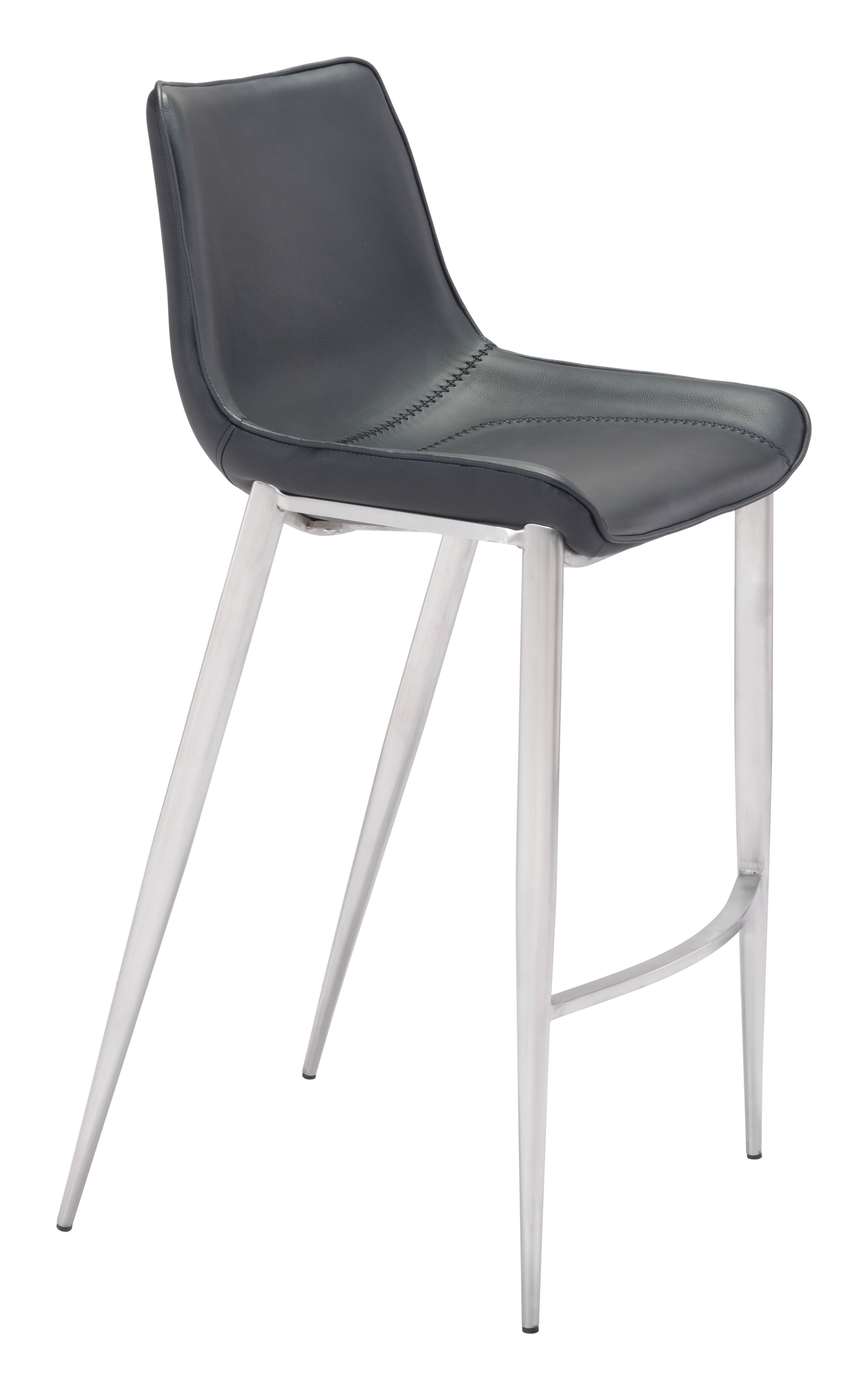 Magnus Barstool (Set of 2) Black & Silver product image