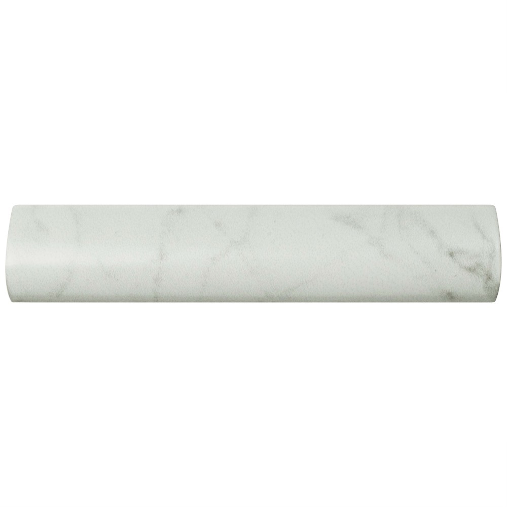 Classico Carrara Matte Pencil Bullnose 1-1/4 in. x 6 in. Ceramic Wall Trim
