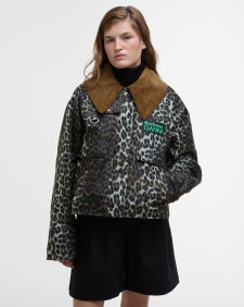 Barbour x GANNI Leopard Print Waxed Anorak Leopard Print/Classic