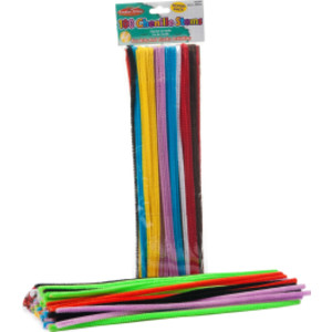 Chenille Stems, Jumbo Fluffy Thick Stem, 6mm x 12", Assorted Colors, Pack of 100