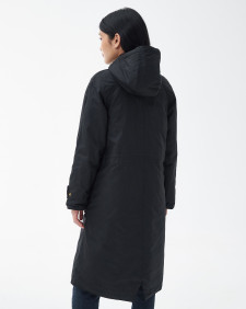 Long Cannich Waxed Jacket Black-Black Sage Tartan