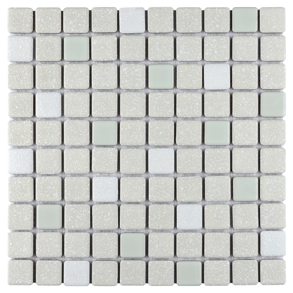 Crystalline Square Pistachio 12 in. x 12 in. Porcelain Mosaic Tile