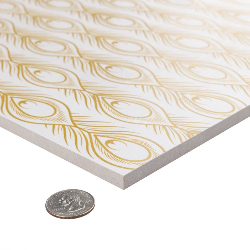 Art Deco Daiquiri White 11-3/4 in. x 11-3/4 in. Porcelain Floor and Wall Tile