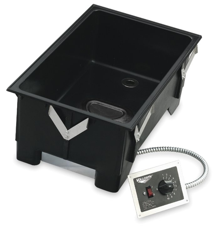 One-well 120-volt full-size Cayenne® drop-in warmer with drain and remote control panel