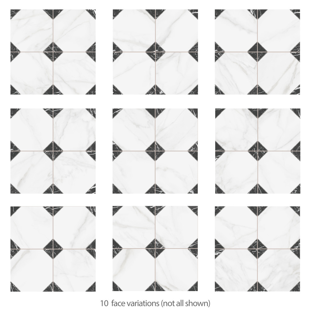 Merzoni Yard Marquina 13 in. x 13 in. Porcelain Floor and Wall Tile
