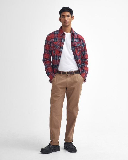 Washed Stretch Tailored Trousers Stone
