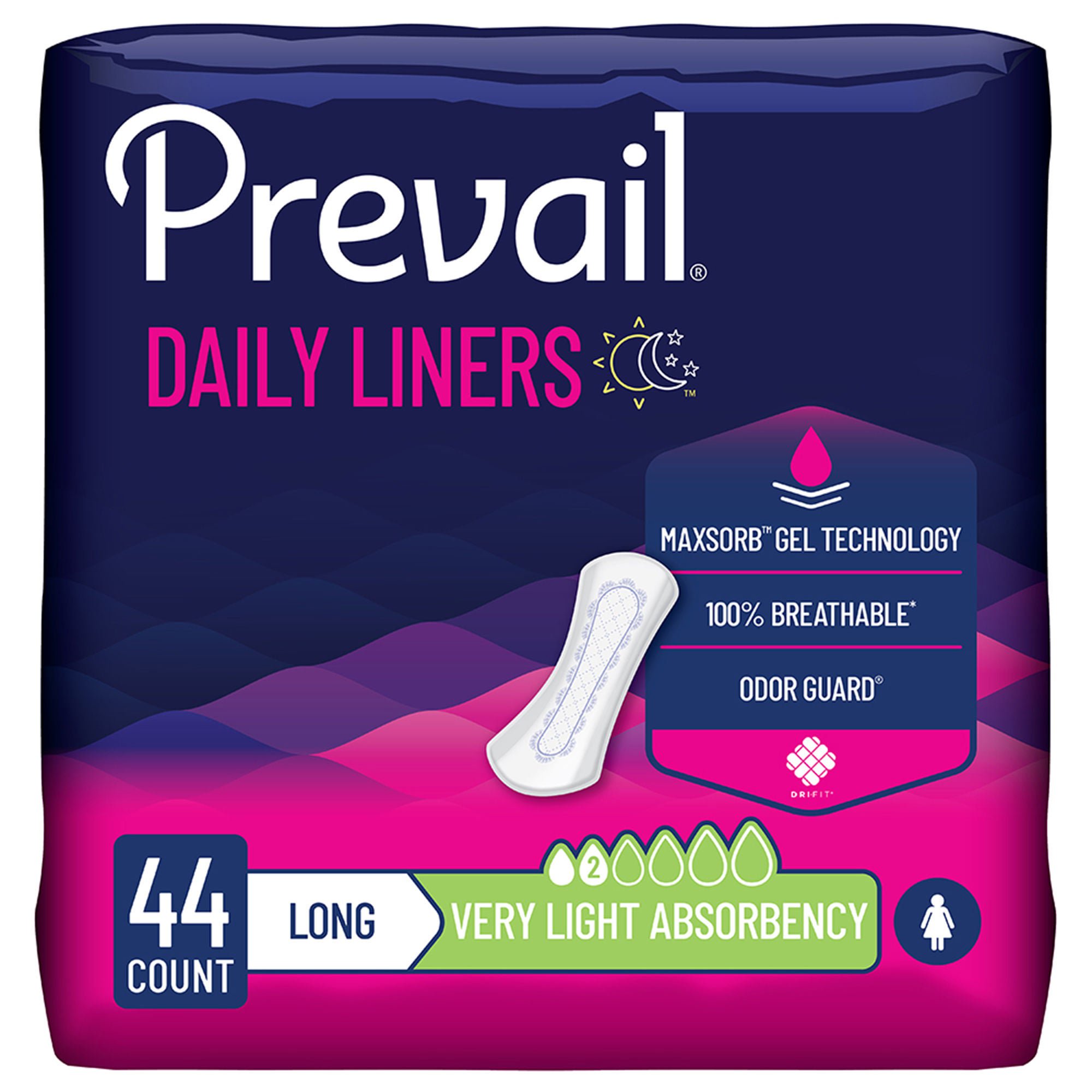 Prevail® Daily Bladder Control Pad, Very Light, Long Length