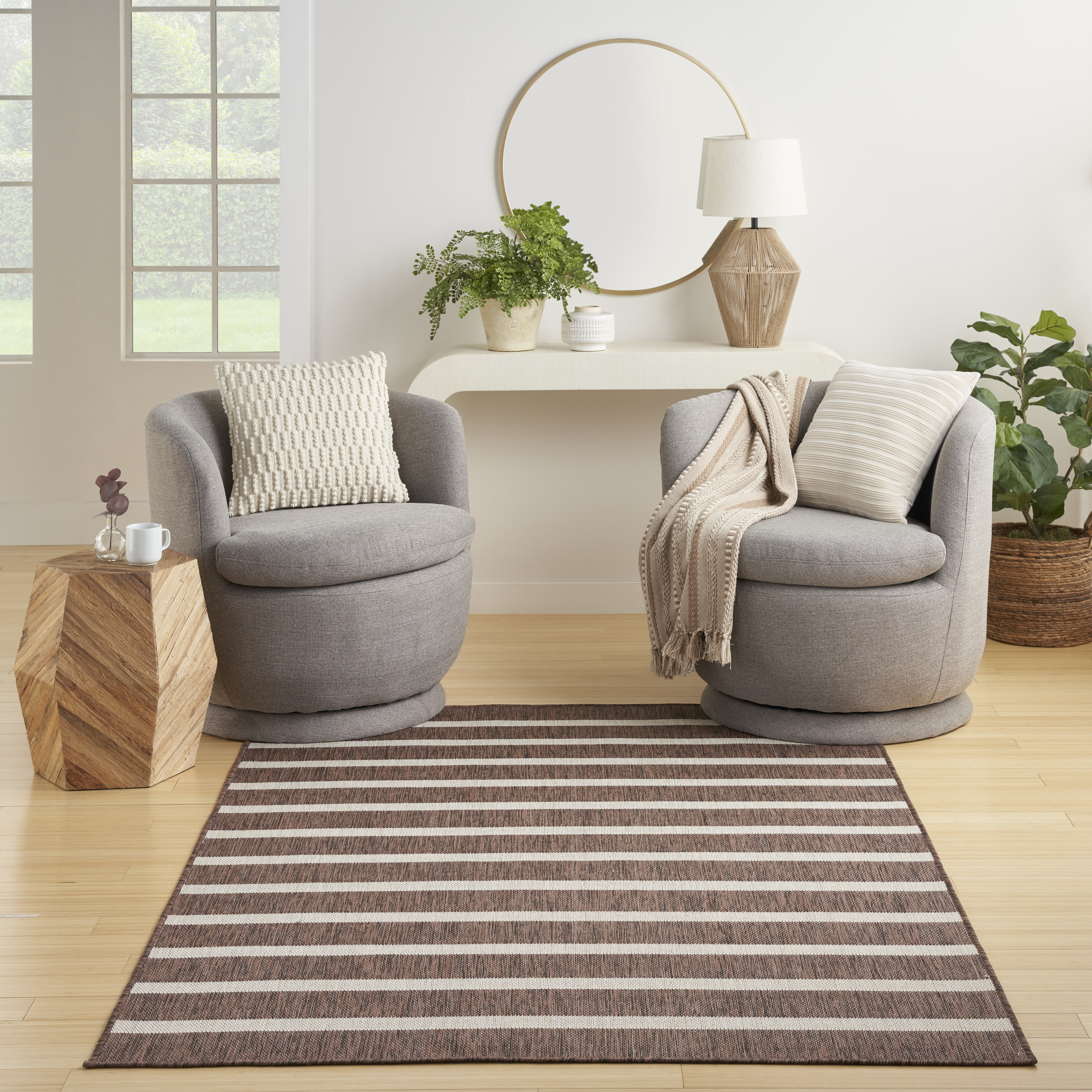 Nourison Positano 6' x 9' Natural Ivory Modern Rug