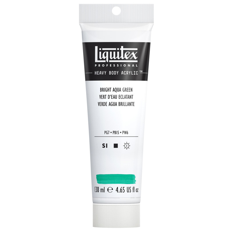 Professional Heavy Body Acrylic Paint, 138 mL Tube, Bright Aqua Green