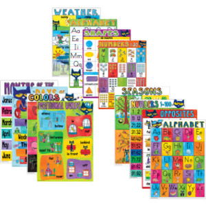 Pete the Cat Early Learning Small Poster Pack, 11" x 15-3/4", Pack of 12