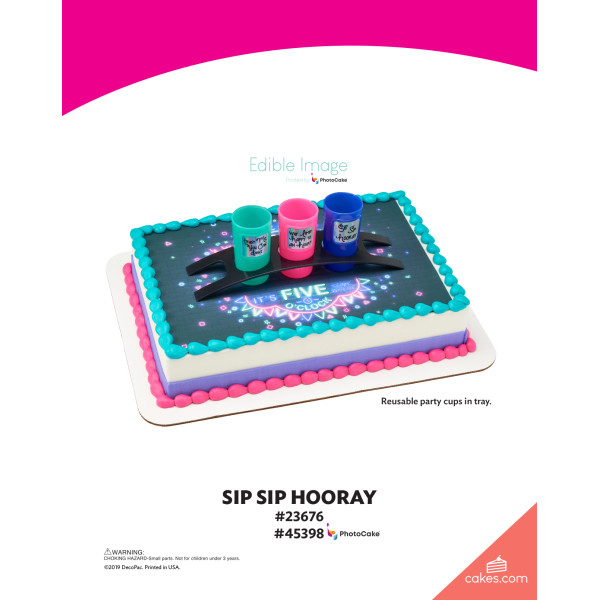 Sip Sip Hooray The Magic of Cakes® PhotoCake® Enhanced Background Page