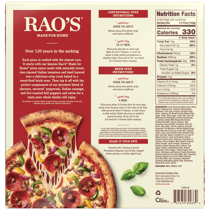 Supreme Frozen Pizza, 21.6 oz - Back Image