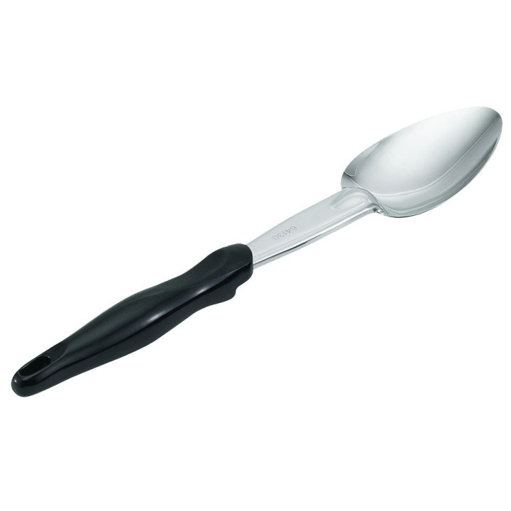 14-inch Stainless steel solid basting spoon with Ergo Grip™ black handle
