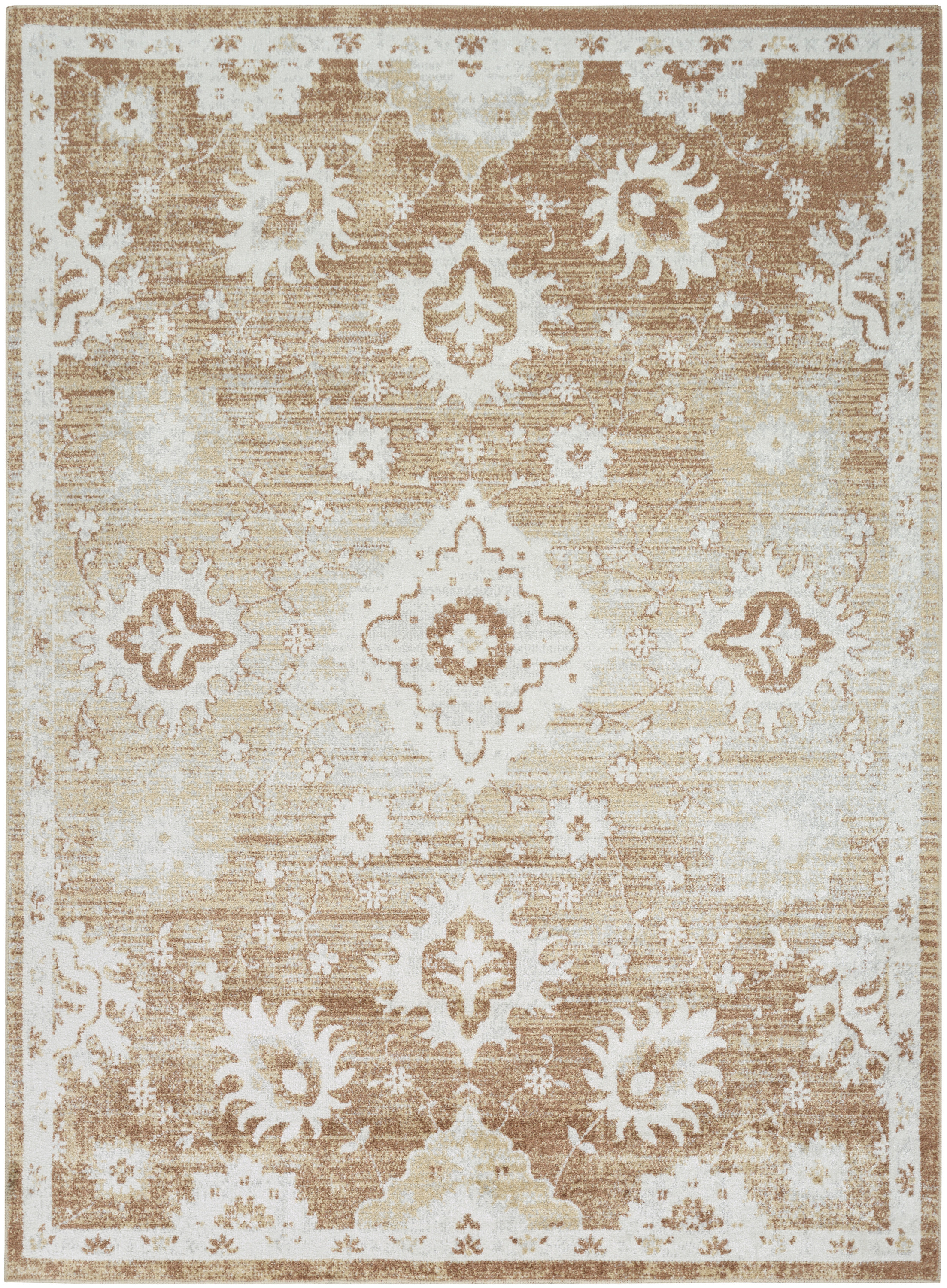 Nourison Astra Machine Washable 6'7" x 9' Copper Vintage Indoor Rug