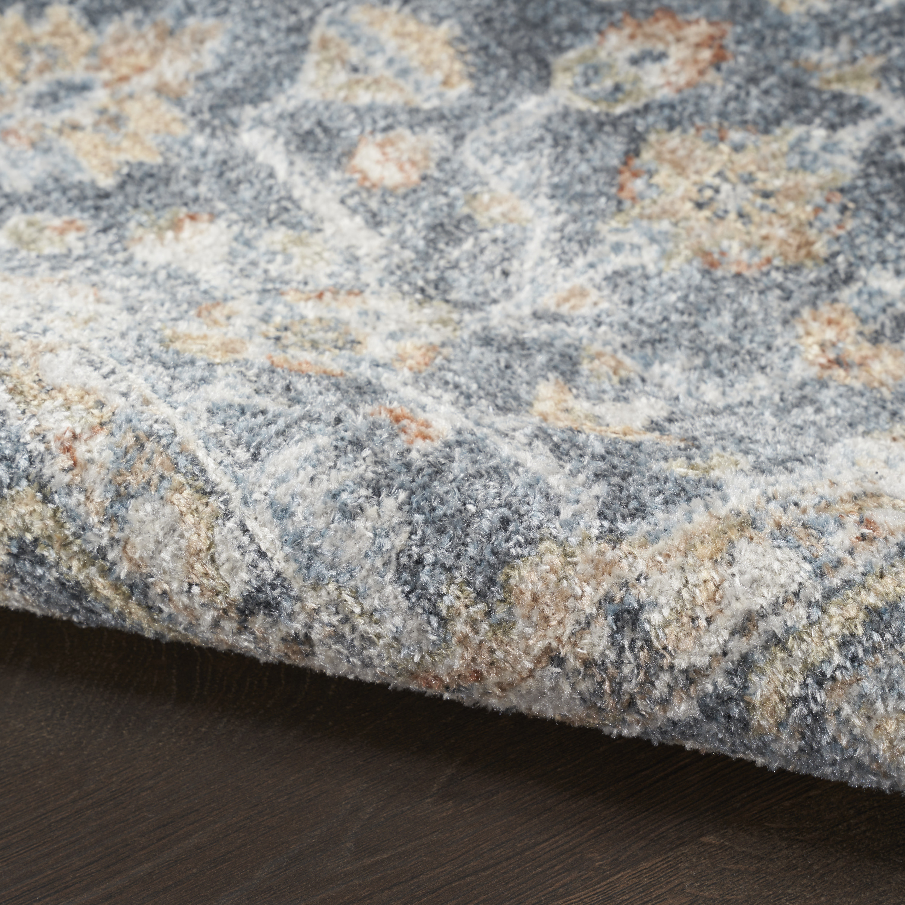 Nourison Astra Machine Washable 6'7" x 9' Grey Gold Vintage Indoor Rug