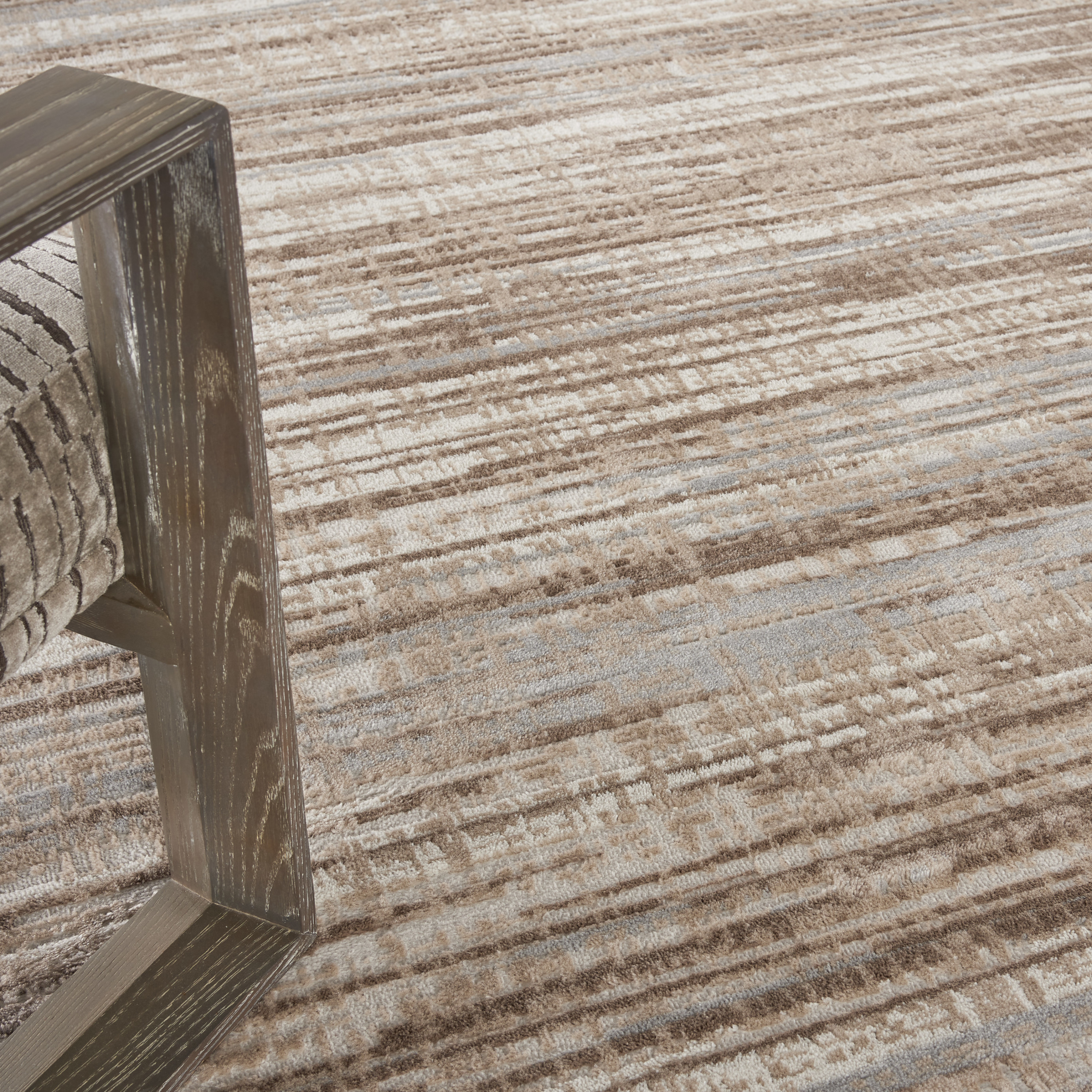 Nourison Elation 7'10" x 9'10" Ivory Grey Modern Indoor Rug