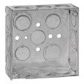 Steel City® 4 in. Square Box Steel Welded 1-1/2 in. D (17) Knockouts Silver