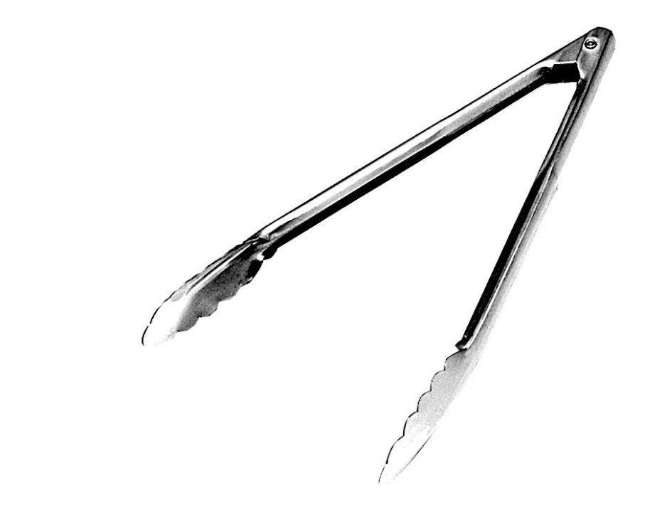 Scalloped tongs 24 cm stainless steel