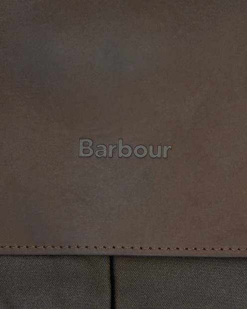 Waxed Leather Briefcase Olive