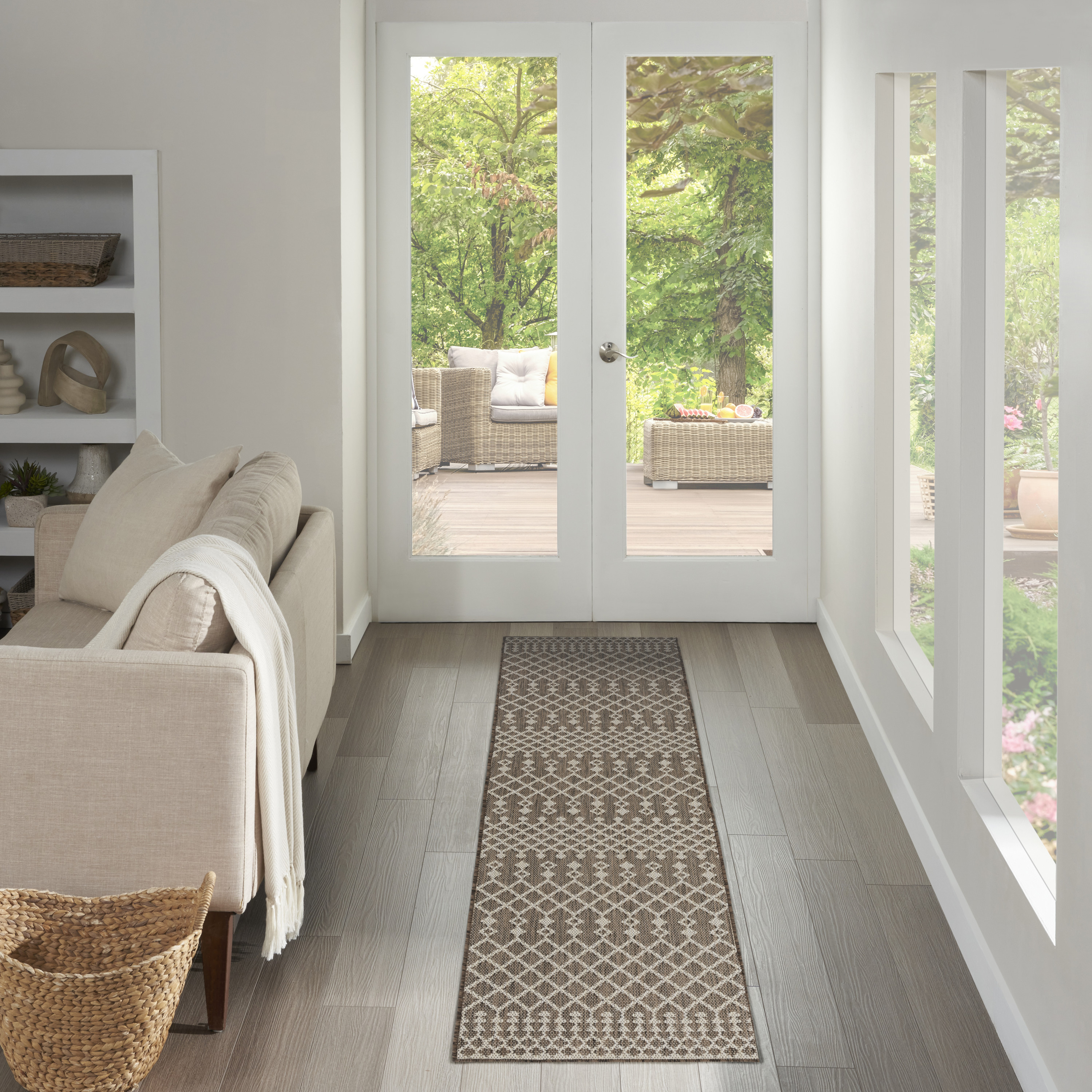 Nourison Positano 2'2" x 8' Natural Modern Rug