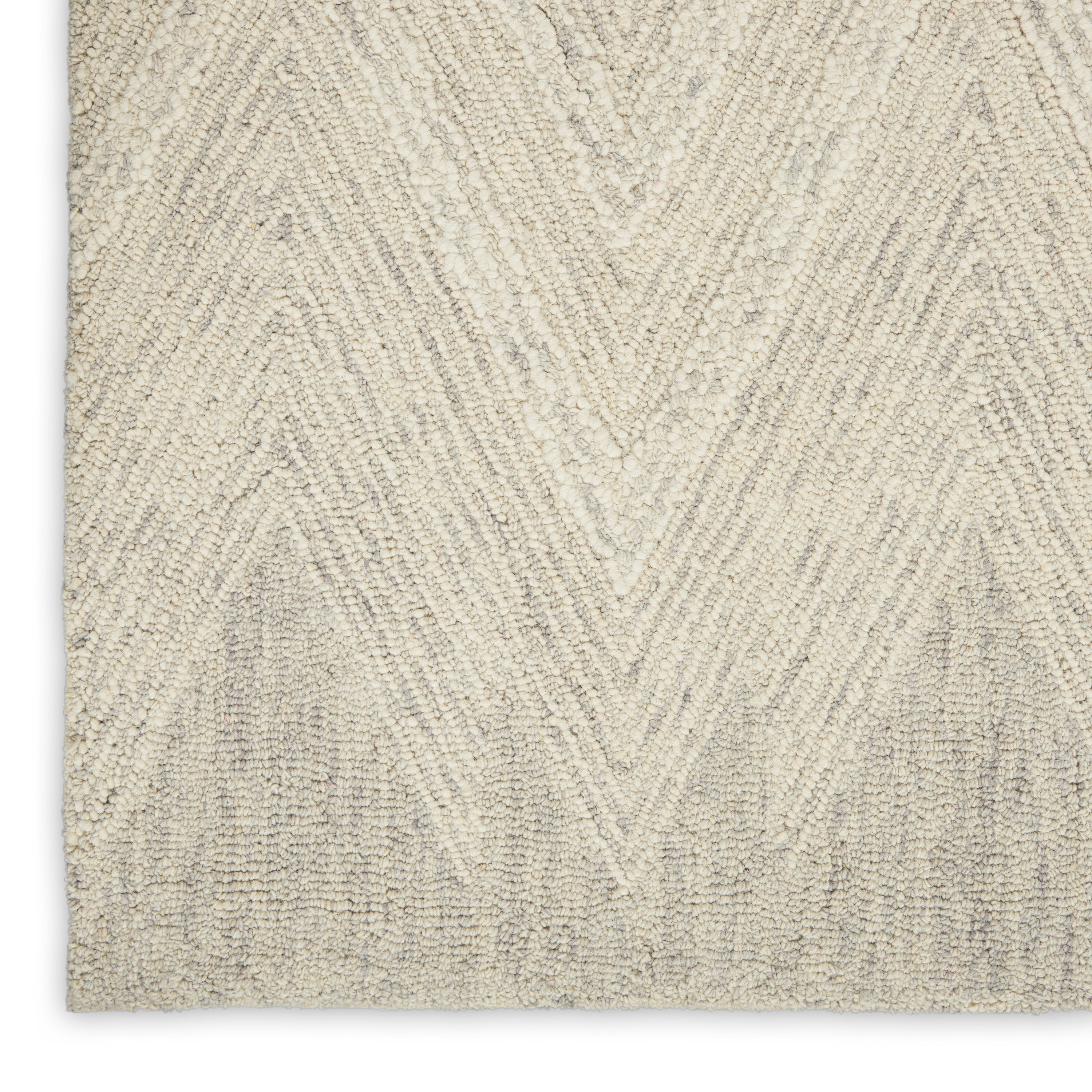 Nourison Interlock 2'3" x 7'6" Ivory/Grey Modern Indoor Rug