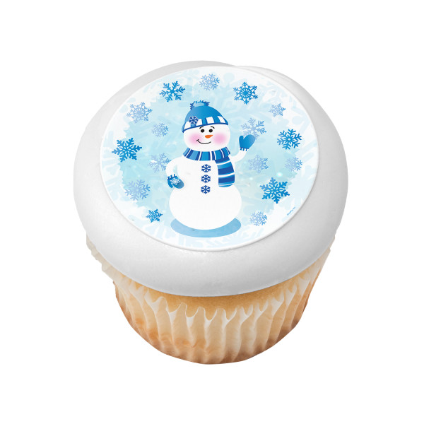 Friendly Snowman PhotoCake® Edible Image®