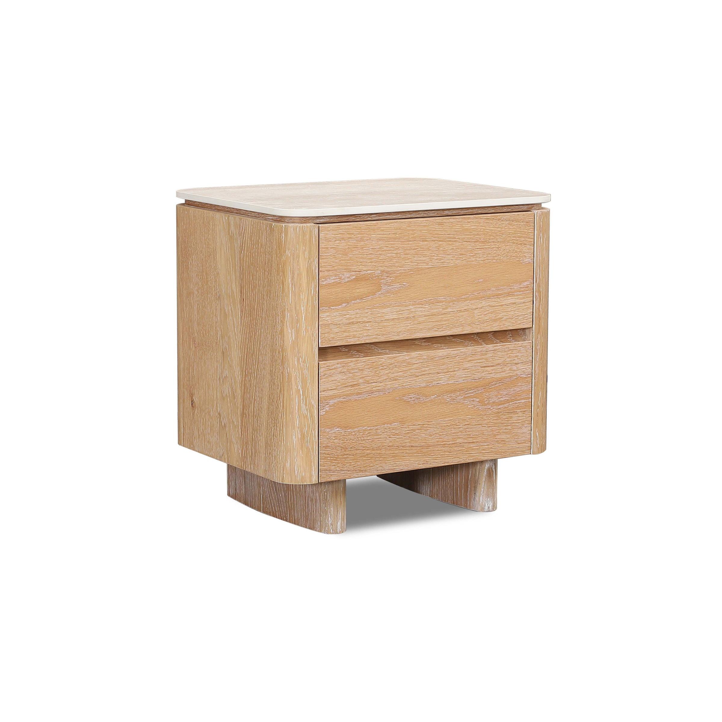 Product image of the  Azure Bedside Table (2 Drawer), Natural from Forty Winks