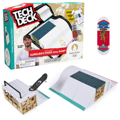 TECH DECK, Aurelien Giraud’s Olympic Games Paris 2024 Ramp Customizable X-Connect Park Creator Playset & Exclusive Fingerboard, Kids Toy for Ages 6+
