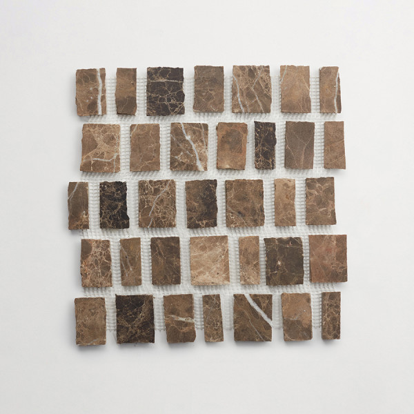 lapidary | rough cut mosaic sheet | iberian chocolate (large joint) 