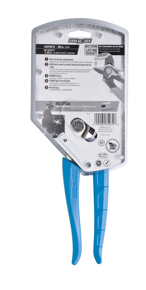 428X 8-inch SPEEDGRIP Straight Jaw Tongue & Groove Pliers