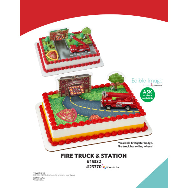 Fire Truck & Station The Magic of Cakes® PhotoCake® Enhanced Background and Icing Page