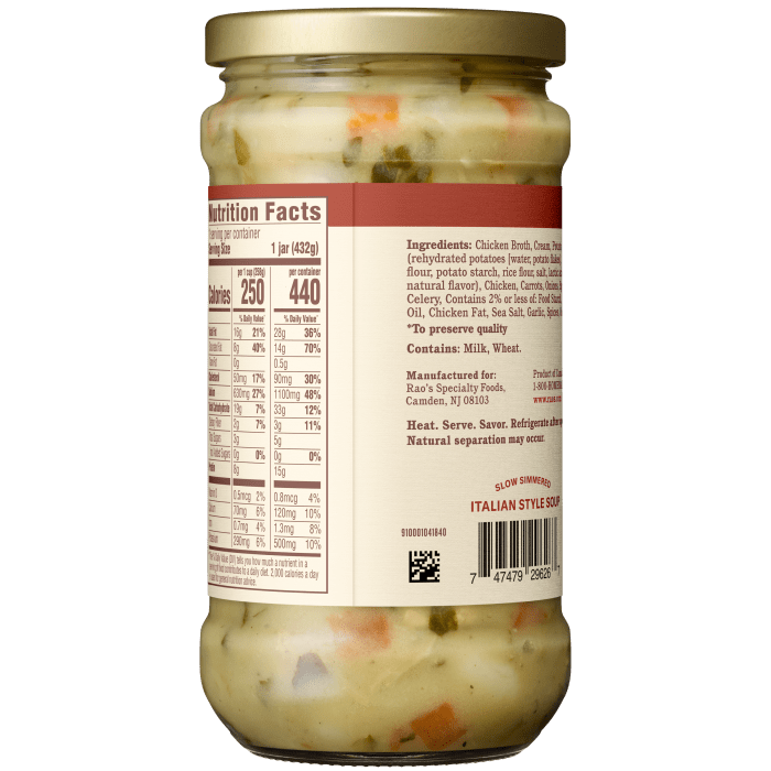 Chicken & Gnocchi Soup, 15.25 oz - Back Image