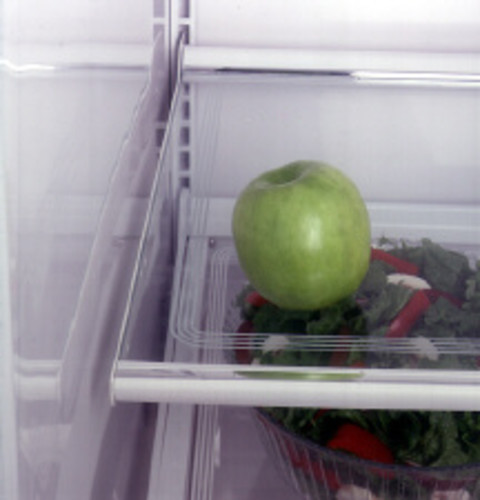 3 adjustable, spill proof glass fresh food cabinet shelves