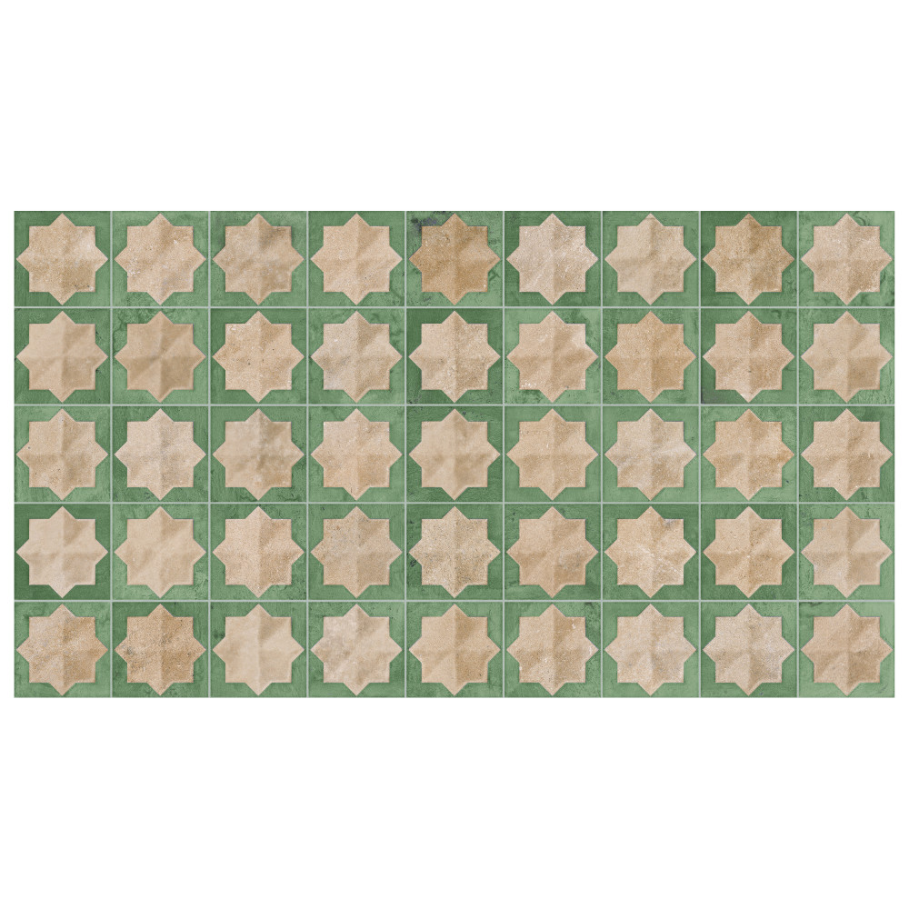 Tetuan Astre Cotto Emerald 12-1/8 in. x 21-7/8 in. Porcelain Wall Tile
