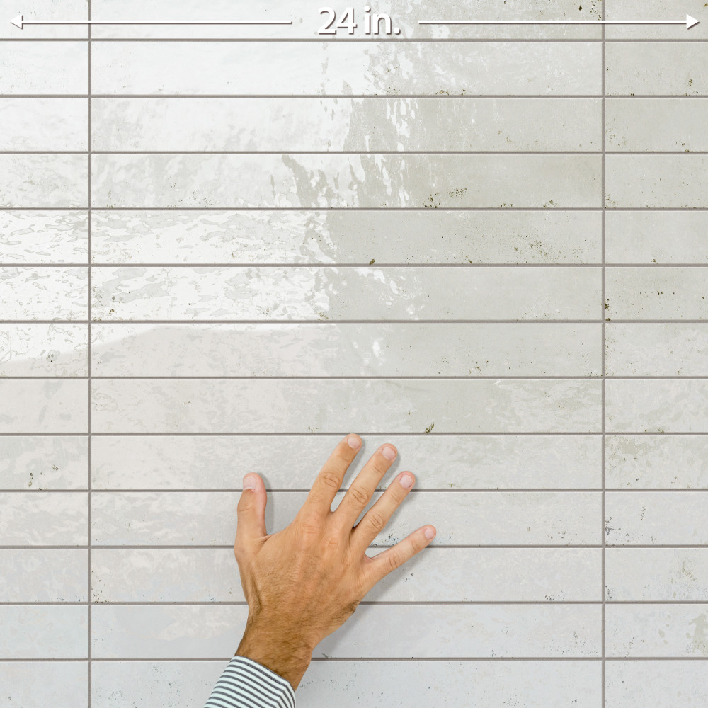 Scottsdale Light Grey 1-7/8 in. x 17-3/4 in. Porcelain Floor and Wall Tile