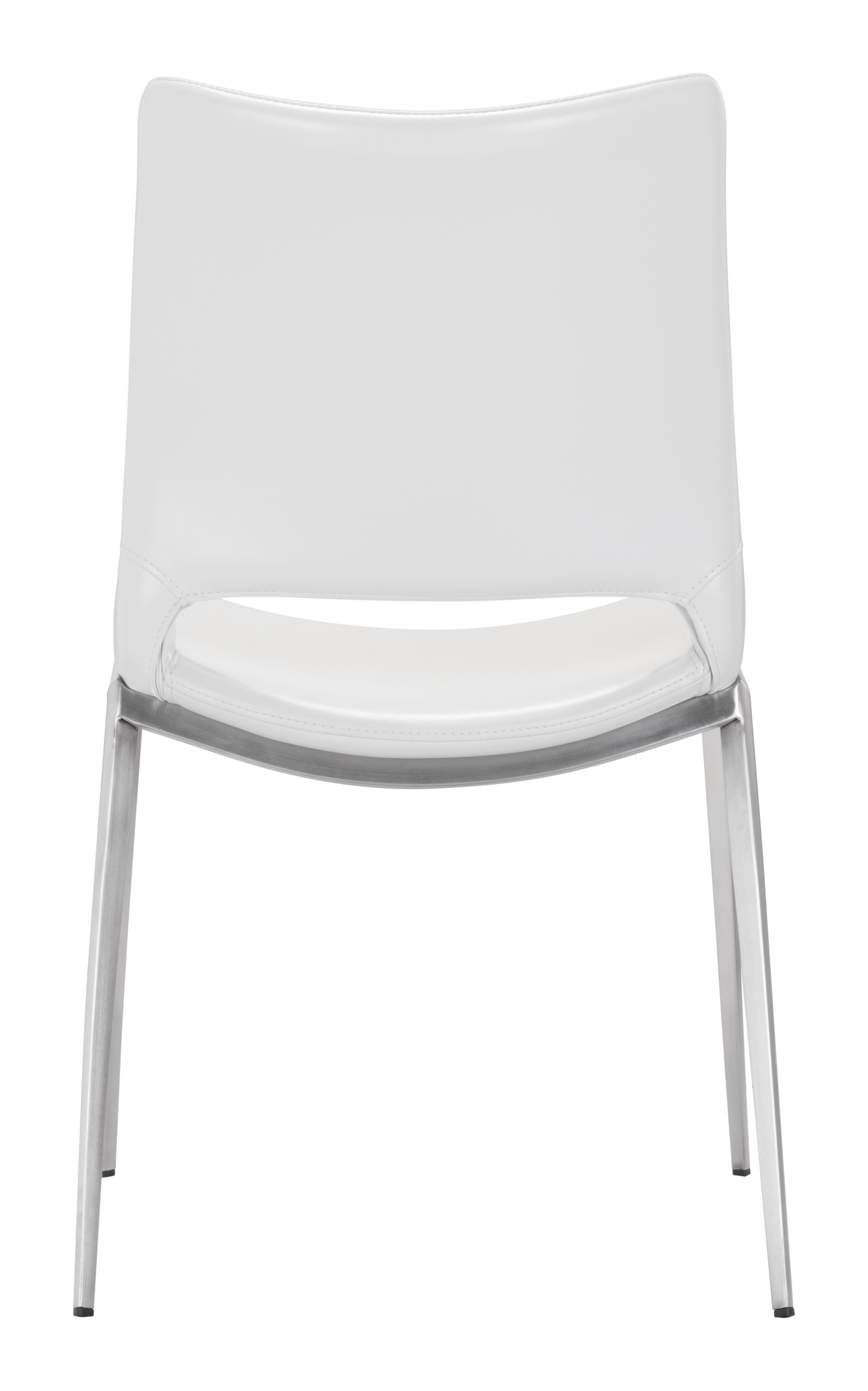Ace Dining Chair (Set of 2) White & Silver product image