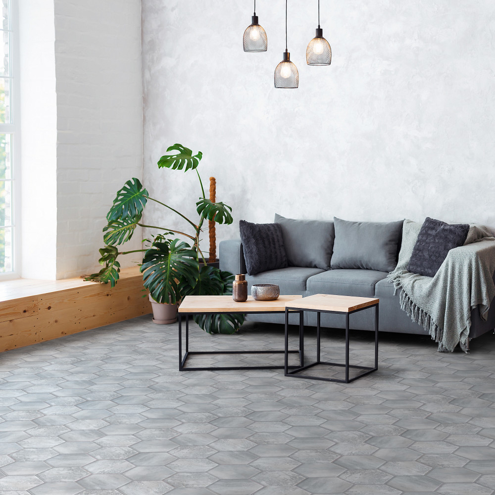 Recycle Hex Antique 8-1/2 in. x 9-7/8 in. Porcelain Floor and Wall Tile