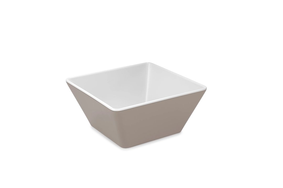 18 x 18 cm Two-Tone Gray Melamine square bowl
