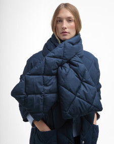 Brigitte Puffer Jacket Navy/Sky Dress Tartan