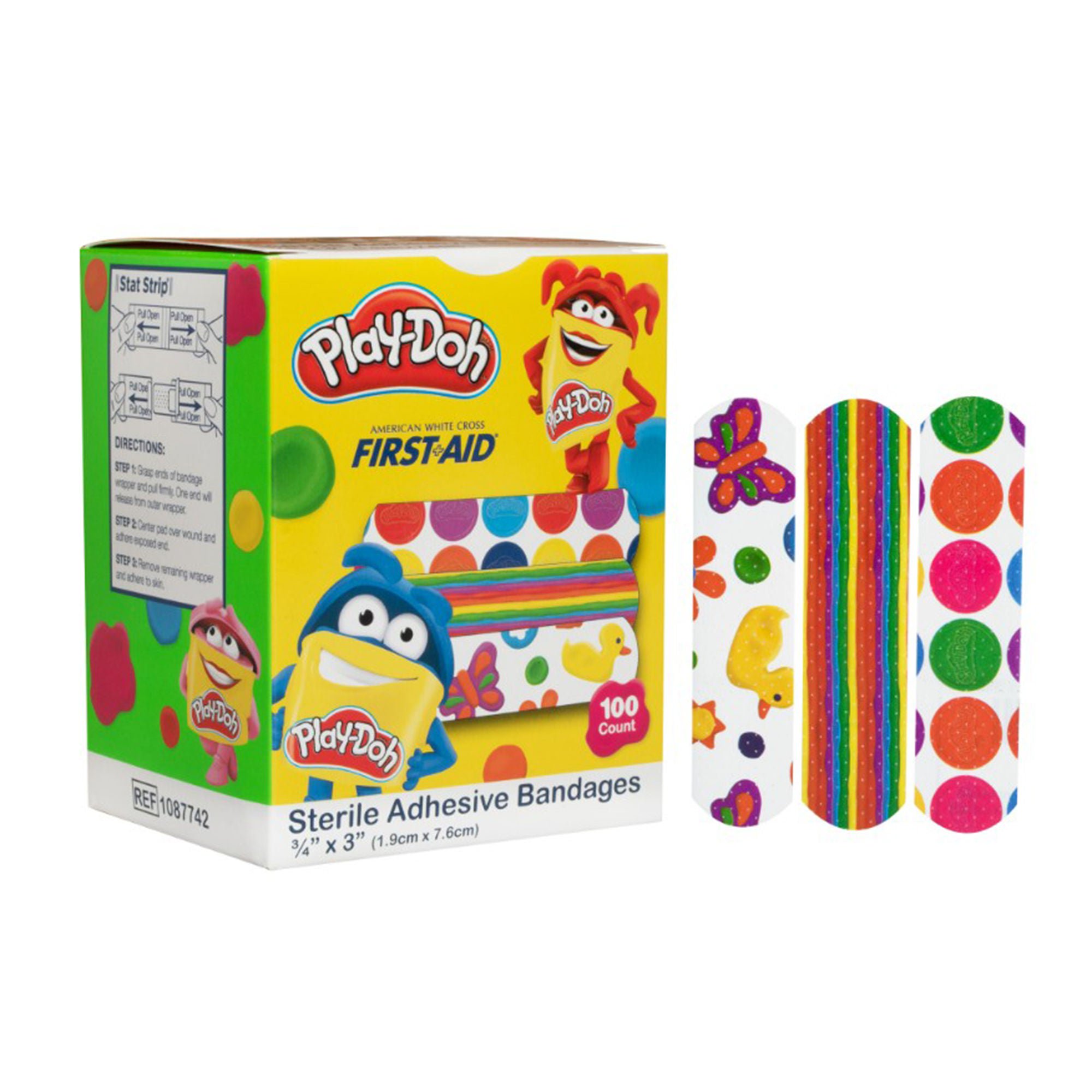 American® White Cross Kid Design (Play Doh) Adhesive Strip, 3/4 x 3 Inch