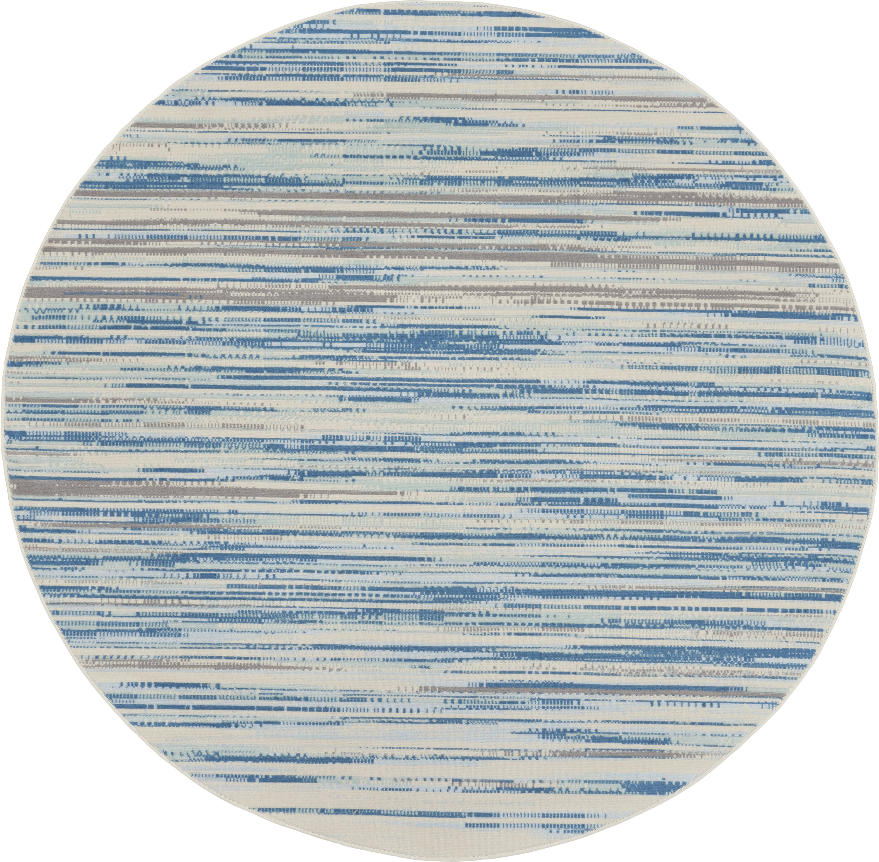 Nourison Jubilant 8' x Round Blue Modern Indoor Rug