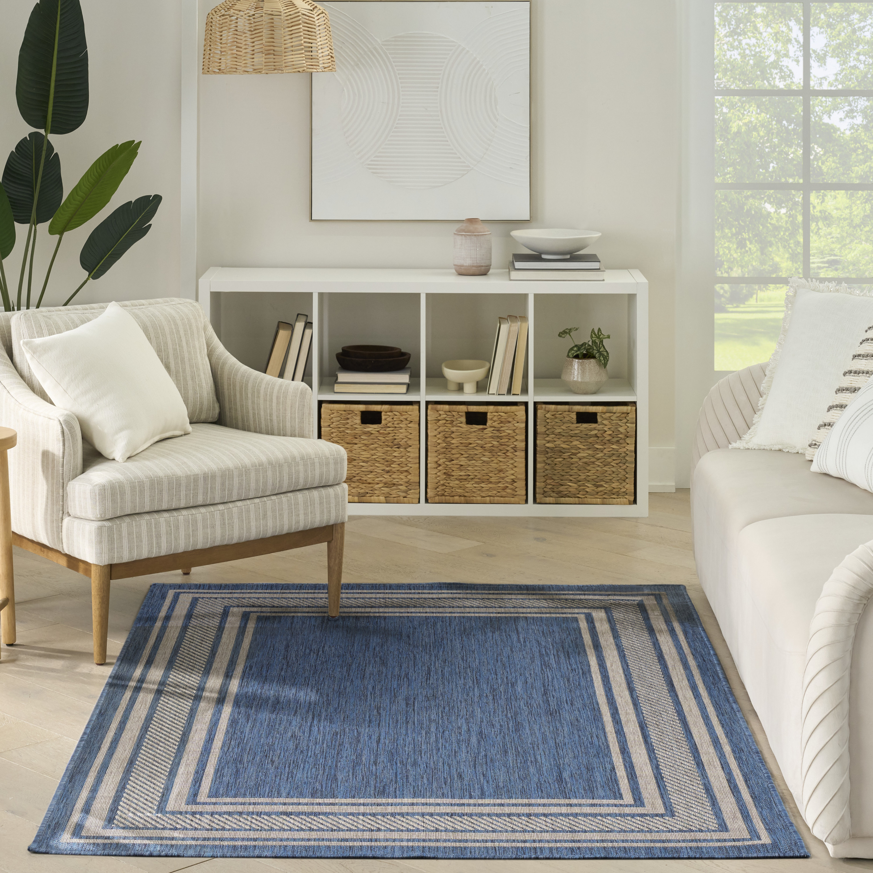 Nourison Horizon Indoor/Outdoor 5' x 7' Denim Modern Rug
