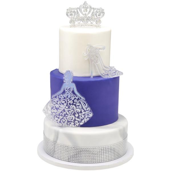 Silver Quinceañera Cake Kit